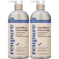Renpure Oat Milk & Ceramides Body Wash - For Gentle Cleansing & Hydration - For Sensitive Skin - Oat Milk & Ceramides - 24 Fl Oz Each, 2 Pack