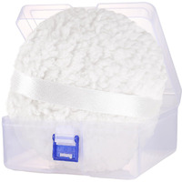 Powder Puff, 6'' Body Powder Puff And Container,Fluffy Soft Extra Large Powder Puff For Body Powder,White