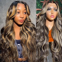Agairl Fb/27 Highlight Balayage Lace Front Wig Human Hair 200% Density Body Wave Hd Lace Frontal Wigs Human Hair Pre Plucked 13X4 Ombre Wigs Human Hair 32 Inch