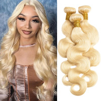 613 Bundles Human Hair Body Wave 20 22 24 Inch Blonde Human Hair 3 Bundles 12A Grade 100% Unprocessed Brazilian Virgin Hair 613 Body Wave Bundle 300G Machine Double Weft