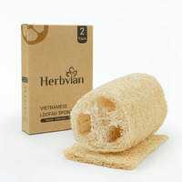 Natural Vietnamese Loofah Sponge, 100% Plant-Based Luffa Exfoliating Body Scrubber For Shower, Multi-Functional For Kitchen, Ideal For Men & Women, Spa & For Pet (2Pcs/Pack)
