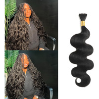 Caijuxing Human Braiding Hair Body Wave Bulk Human Hair For Braiding No Weft 1 Bundle 100G 10A Brazilian Curly Human Hair Extensions For Boho Braids (26 Inch)
