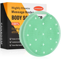 Canroom Heavy Duty Silicone Body Scrubber - Zinc Infused - Exfoliating Body Wash Scrubber Loofah For Lymphatic Drainage,Cellulite,Blood Circulation-Green