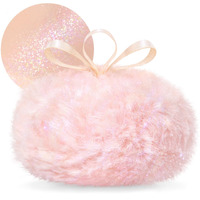 Noerrors Body Glitter Powder Puff Body Shimmer Powder Plush Peach Ball Loose Highlighter Patting High Gloss Shine Bright Illuminator Glossy Diamond Glow Sparkle Makeup For Body Face Hair