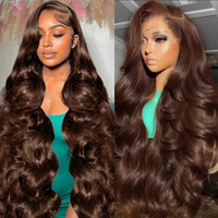 Qbrvp Chocolate Brown Lace Front Wig Brown Body Wave 13X6 Lace Front Wigs Human Hair 200 Density Pre Plucked With Baby Hair Hd Lace Wig Colored Frontal Wigs Human Hair For Women 24 Inch