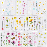 Konsait 25 Sheets Flower Temporary Tattoos, Fake Tiny Temporary Tattoo Waterproof Body Art Sticker For Women Girls Kids,Hand Neck Wrist, Brirthday Party Favour Supplies,Party Bags Filler