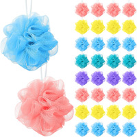 Sunnyray 200 Pcs Loofahs Bulk Bath Sponge Shower Luffas Exfoliating Body Scrubber Packs Soft Mesh Loofahs Balls Travel Cleaning Wash Puff Bathing Accessories For Women Men, 20G (Rainbow)