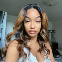 Yingrun Bob Wig Human Hair Honey Blonde 13X4 Body Wave Lace Front Wigs P4/27 180% Density Human Hair Wigs For Black Women With Baby Hair Around 16 Inch