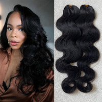 Knotless Pre Separated Crochet Human Hair Extensions Body Wave Brazilian Virgin Human Hair For Boho Braiding Hair Feather Extensions Braids Bundles For Black Women Walnut Hair 22Inch 120G