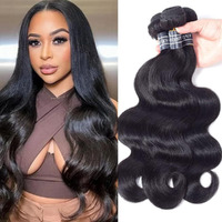 Amella Hair 8A Brazilian Body Wave Virgin Hair 3 Bundles 18 18 18Inch 100% Unprocessed Virgin Human Hair Weave Bundles Natural Black Remy Hair
