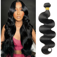 12A Human Hair Bundles 28 Inch Body Wave Bundles Human Hair 100% Unprocessed Brazilian Virgin Weave 1 Bundle For Women Natural Black Wavy Human Hair Extensions