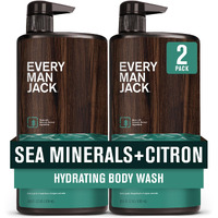 Every Man Jack Mens Hydrating Body Wash For All Skin Types - Cleanse And Hydrate Skin With Naturally Derived Marine Extracts, Coconut Oil, And A Sea Minerals + Citron Scent - 33.8 Fl. Oz. - 2 Bottle