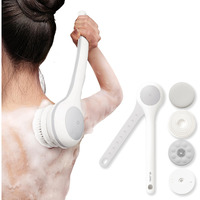 Oh,Xiyu. Electric Body Brush Back Scrubber For Shower, Waterproof Long Dual Handle Power Body Scrubber With 3 Heads, Rechargeable Bath Brush & 2 Speeds, For Cleansing, Exfoliating And Massaging Skin