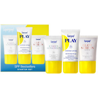 Supergoop! Spf Bestsellers Starter Set - Includes Play Everyday Lotion Spf 50 (1 Fl Oz), Unseen Sunscreen Spf 40 (0.5 Fl Oz) & Glowscreen Spf 40 (0.5 Fl Oz)