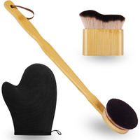3 In 1 Self Tanning Mitt Self Tanner Brush For Body Kabuki Brush For Self Tanner Mitt Self Tanning Brushes For Self Tan Brushes Tanning Glove Self Tanner Back Applicator Back Tanning Applicator