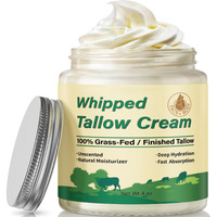 Letscarey Beef Tallow For Skin, Organic Grass Fed Whipped Beef Tallow Balm For Face & Body, Natural Unscented Tallow Face Moisturizer Cream Deeply Nourishes And Hydrates The Dry Skin, 4Oz