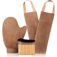 3 In 1 Self Tanning Mitts Self Tanner Mitt Applicator Tanning Brush Self Tanner Back Applicator, Tanning Gloves For Self Tan Mitt Applicator,Self Tanning Kit For Lotion,Spray Tan,Body,Sunless,Face