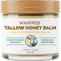 Dersie Tallow And Honey Balm For Face: 100% Grass-Fed Whipped Tallow Balm With Manuka Honey For Dry, Sensitive & Mature Skin - Deep Hydration & Soothing - Suitable For Women, Men & Kids (2.1 Oz)