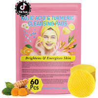 Turmeric Kojic Acid Cleansing Pads For Dark Spots For Face And Body 60 Pcs.