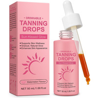 Tanning Drops To Drink, Drinkable Sunless Tanning Drops, Moisturizing Oral Bronzing Supplement With Beta-Carotene & Vitamins For Healthy Glow, Face & Body, 1.69 Fl Oz