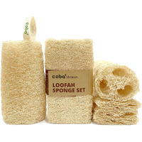 Coba Straws Natural Loofah Sponge - Shower Loofah Exfoliating Body Scrubber For Women & Men | Multi-Use Sponge For Shower, Spa, Kitchen, Pet | 100% Natural, Dye-Free, Eco-Friendly | Pack Of 4