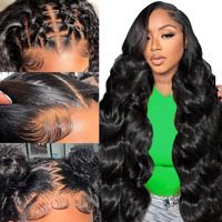 Wolfay 22 Inch 13X6 Hd Lace Front Wigs Human Hair Body Wave 13X6 Transparent Frontal Wigs Human Hair Pre Plucked Natural Hairline Body Wave Glueless Human Hair Wig For Women Daily Party Natural Black