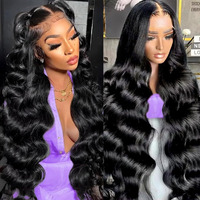 26Inch Body Wave Lace Front Wigs Human Hair Pre Plucked 13X6 Hd Lace Frontal Wigs Brazilian Virgin Human Hair For Black Women 10A Glueless Wig Natural Black Wig