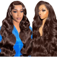 28 Inch Wear And Go Glueless Wigs Human Hair Pre Plucked Pre Cut 200% Density Brown Lace Front Wigs 9X6 Chocolate Brown Human Hair Wig For Women Bye Bye Knots Brown Body Wave Wigs Glueless Wear And Go