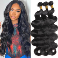 Body Wave Bundles Human Hair 18 20 22 Inch 100% Unprocessed Brazilian Human Hair 3 Bundles For Black Women Body Wave Hair Extensions Natural Color