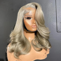 Abgese Ash Blonde Bob Wig Human Hair Loose Body Wave Lace Front Wigs Human Hair 180% Density 13X4 Hd Lace Front Human Hair Wig Glueless Blonde Colored Bob Wig Pre Plucked For Women 12 Inch