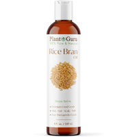 Rice Bran Oil 8 Fl. Oz. - 100% Pure & Natural Carrier Oil For Skin, Face, Body, And Hair Moisturizing. Great For Diy Creams, Lotions, And Lip Balms.
