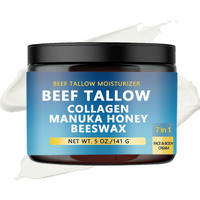 Anefose Beef Tallow Collagen Manuka Honey Beeswax, Grass-Fed Tallow And Manuka Honey Cream, 7 In 1 Natural Beef Tallow Moisturizer For Skin, Face, Body (1)