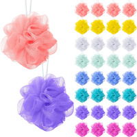 Sunnyray 200 Pcs Loofahs Bulk Bath Sponge Shower Luffas Exfoliating Body Scrubber Packs Soft Mesh Loofahs Balls Travel Cleaning Wash Puff Bathing Accessories For Women Men, 20G (Colorful)