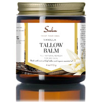 Sulu Organics Natural Whipped Tallow Balm For Face And Body, Natural Moisturizer Made With Grassfed Beef Tallow- 4 Oz/113 G (Unscented)