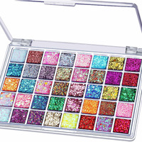 Fandamei 40 Colors Face Glitter, Face Paint Glitter Gel - Face Glitter For Women Girls Kids, No Glue Needed, Multi-Purpose Glitter Makeup For Hair Face Body Halloween Rave Carnival