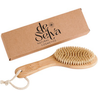 De Selva Dry Brush For Body - Natural Boar Bristle & Bamboo Handle | Exfoliating Dry Body Brush For Lymphatic Drainage, Cellulite, Dead Skin | Dry Skin Brush For Circulation & Smooth Skin. 1 Unit.