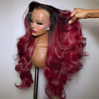 Baiics 250% Density 1B 99J Burgundy Lace Front Wigs Human Hair Red Burgundy Wig Human Hair 13X6 Hd Body Wave Lace Front Wigs Human Hair For Women Burgundy Ombre Lace Front Wig Human Hair