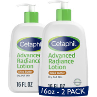 Cetaphil Body Lotion, Advanced Radiance Lotion With Shea Butter For Dry, Sensitive Skin, 16 Oz, Pack Of 2, Fragrance Free, Hypoallergenic, Non-Comedogenic