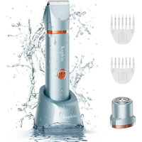 Bikini Trimmer For Women Pubic Hair: 2 In 1 Eletctric Razors For Women - Rechargeable Eletctric Shaver - Ipx7 Waterproof Bikini Trimmer For Underarm Leg Arm Body (Blue)