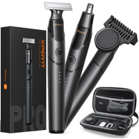 [2025 Upgraded] Beard & Nose Hair Trimmer Kit, [All-In-One] 12 In 1 Rotating Comb, Travel Body Hair Electric Shaver For Men, Usb-C Fast Charging, Painless Razor Waterproof Wet/Dry, Black(Pack)