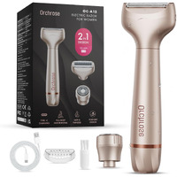 Orchrose Electric Razor For Women Body: Rechargeable Painless Electric Shaver For Bikini Face Body Legs Underarms - 3-In-1 Blade Head And Rotary Shaving Head