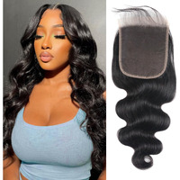 5X5 Hd Lace Closure Human Hair Body Wave Closure 10 Inch Hd Lace Closure Free Part 100% Human Hair Extensions For Black Women Pre Plucked With Baby Hair Natural Color