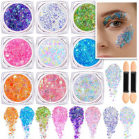 Teenitor Face Glitter, Body Glitter Gel Set, 9 Colors Makeup Gel Glitter For Face And Body, Hair Glitter For Festival Party Cheer