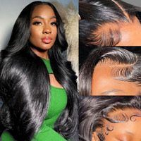 Ozkan 13X6 Lace Front Wigs Human Hair 13X6 Body Wave Lace Front Wigs Human Hair Pre Plucked With Baby Hair Brazilian Full Frontal Wig 13X6 Body Wave Wig For Women 180% Density Natural Black 26 Inch