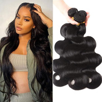 Aomllute 12A Body Wave Human Hair Bundles 24 26 28 Inch 3 Bundles Human Hair Body Wave Bundles 100% Unprocessed Raw Brazilian Virgin Weave Bundles Human Hair Natural Black Color