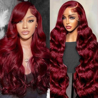 Oovvda 99J Burgundy Lace Front Wigs Human Hair 13X4 Hd Body Wave Lace Frontal Wigs Human Hair Pre Plucked 200 Density Red Wig Human Hair Colored Wigs For Women With Hair 22 Inch