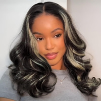 Tinashe Human Hair Wig Glueless Face-Framing Curtain Bangs Loose Body Wave 6  5 Hd Lace Front Bob Highlight Honey Blonde Closure Wigs Pre Cut Bleached Knots Wigs For Black Women Haircuts 16 Inches