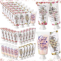 Sacubee 72 Pcs Christian Hand Cream Bulk Gifts For Women Breast Cancer Awareness Favors Bible Verse Lotion Scripture Travel Hand Lotion For Dry Cracked Bulk Religious Gifts For Women (Cross Style)