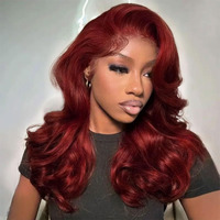 Mscoco Burgundy Wear And Go Glueless Wigs Human Hair Pre Plucked Pre Cut 6  5 Loose Body Wave Hd Lace Closure Wigs Human Hair For Black Women Pre Bleached Knots 180% Density 16Inch 99J