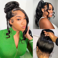 200 Density 360 Lace Front Wigs Human Hair Pre Plucked Body Wave Hd 360 Full Lace Human Hair Wigs 360 Lace Frontal Wig For Black Women Glueless Lace Wig With Baby Hair Around Natural Color 18 Inch
